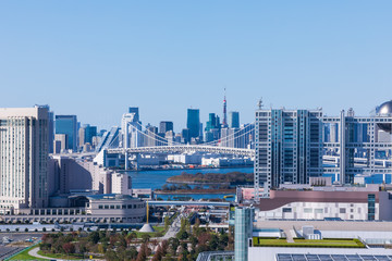 Fototapeta premium (東京都ｰ都市風景)お台場展望台から見る都市風景１