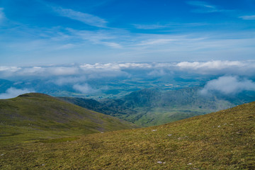 Fototapeta na wymiar Irish mountains view from Carrauntoohil in summer