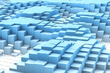 3d rendering, White boxes background