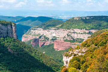 Fototapeta na wymiar Catalonia mountain landscape seen from Tavertet village, Spain