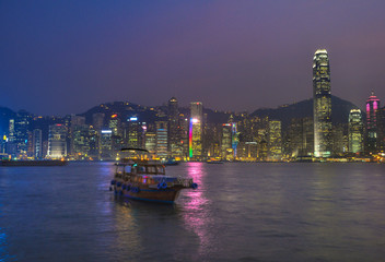 Fototapeta premium panoramę hongkongu w nocy