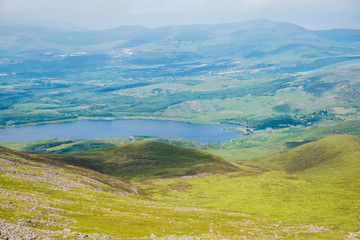 Obraz premium Irish mountains view from Carrauntoohil in summer