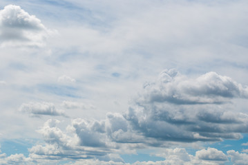 White clouds in the bright blue sky