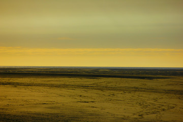 coucher de soleil sur la baie de somme depuis le hourdel en picardie