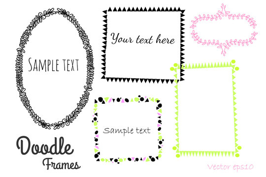 Vector doodle frames collection