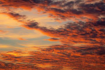 Fototapeta na wymiar Afterglow sky background with clouds