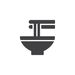 Noodles bowl vector icon. filled flat sign for mobile concept and web design. Chinese soup in bowl with chopsticks solid icon. Symbol, logo illustration. Pixel perfect vector graphics