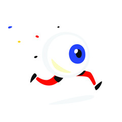 Obraz premium Character running eye. Vector. Company logo for the store, banner. The image of a fleeing look. Big brother is watching you.