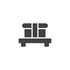 Sushi roll tray vector icon. filled flat sign for mobile concept and web design. Asian food simple solid icon. Symbol, logo illustration. Pixel perfect vector graphics