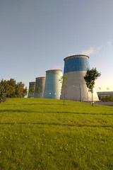 Ukrainian atomic power station near the road