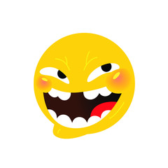 Smiley. Internet meme. Vector. Emotional smiley for expressions in social networks, chat rooms, messages, mobile and web applications. Emoji yellow face. Symbol, icon.