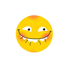 Smiley. Internet meme. Vector. Emotional smiley for expressions in social networks, chat rooms, messages, mobile and web applications. Emoji yellow face. Symbol, icon.