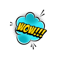 WOW!!! Comic style phrase with speech bubble.