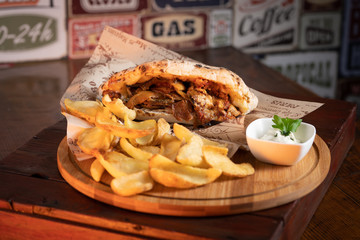 italian sandwich with meat