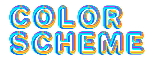 Color Scheme - colorful text written on white background