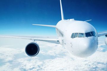Obraz premium Samolot, samolot, błękitne niebo