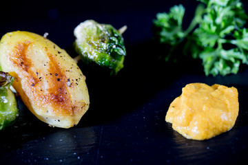 Rosenkohl, Kartoffel, Kürbis