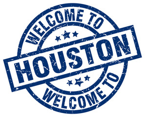 welcome to Houston blue stamp