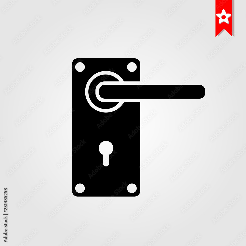Poster door handle icon in black style isolated on white background. door handle symbol vector illustration