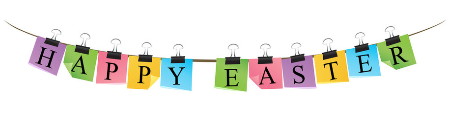 Colorful happy easter banner 