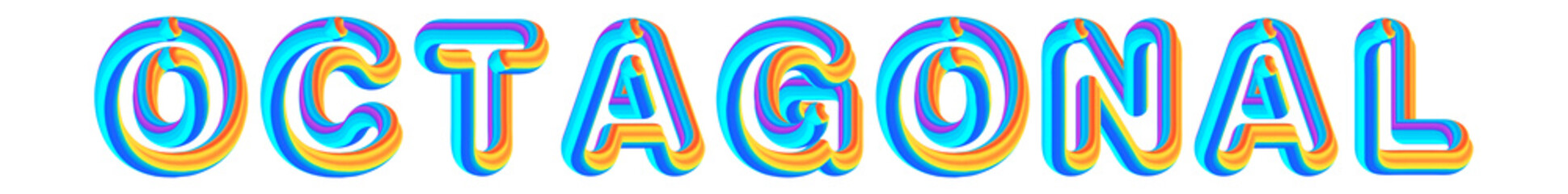 Obraz premium Octagonal - colorful text written on white background