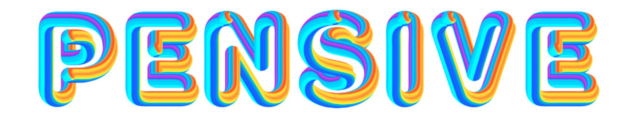 Obraz premium Pensive - colorful text written on white background