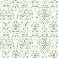 Fotobehang Vector Baroque floral pattern. classic floral ornament. vintage texture for wallpapers, textile, fabric © antalogiya