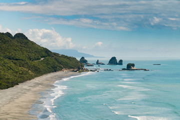 New Zealand natural coastline west coast south island, natural landscape background