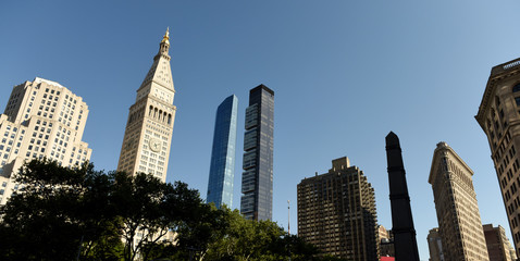 New York cityscape. Manhattan skyscrapers at Madison Avenue in New York City
