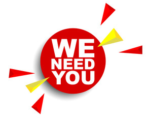 red vector banner we need you