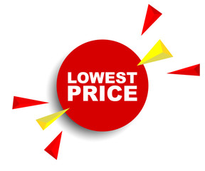 red vector banner lowest price