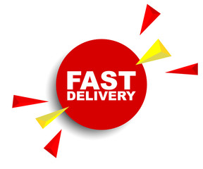 red vector banner fast delivery