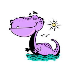 Happy Kid Dragon Dinosaur Monster Illustration Clipart