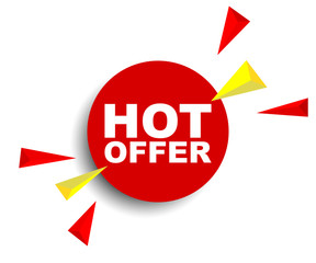 red vector banner hot offer