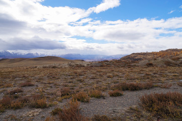 Beautiful view of Kurai Valley in autumn,Russia.