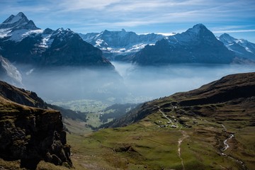 Wandern in den Schweizer Alpen, Berner Oberland, Eiger Nordwand, Grindelwald, Schweiz