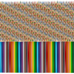 Color Pencils Background. Isolated on white.