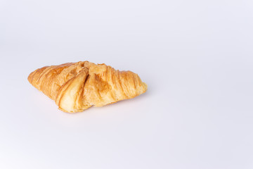 Plain croissant on white background