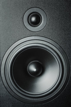 Close Up Of High And Low Frequency Speakers, Membrane Audio Speaker