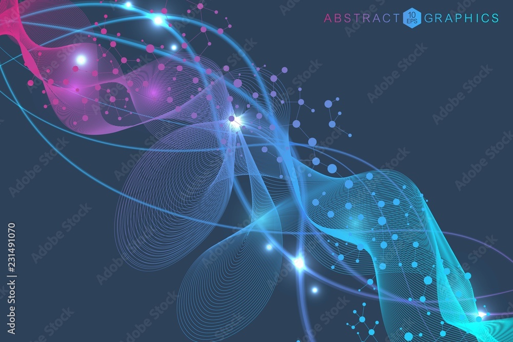 Poster big data visualization background. modern futuristic virtual abstract background. science network pa