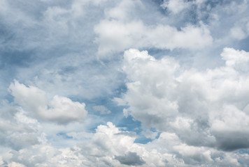 Blue sky and beautiful cirrus clouds in a sunny day.