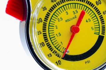 Tire Pressure Gauge for car on white background