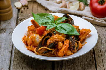 Pasta with seafood