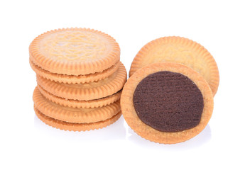 cookies and cream on white background