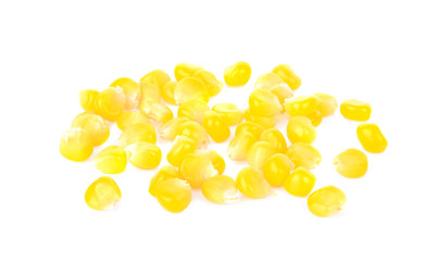 Corn seeds on white background