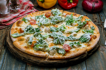 Pizza Caesar on plate