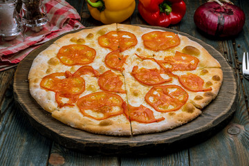 Focaccia with tomatoes