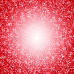 Winter time of Red Christmas with snowflakes pattern circle background.