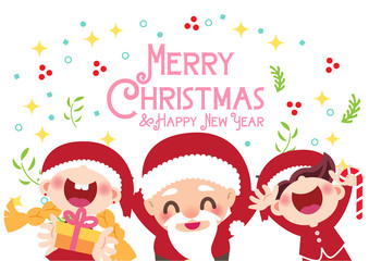 merry christmas card decoration vector