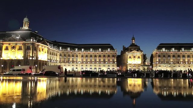 Bordeaux Frankreich, Place de la Bourse, full HD 1080p Video Footage Zeitraffer Timelapse